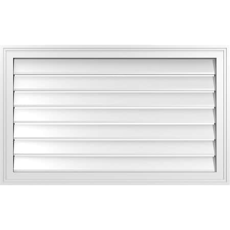 Ekena Millwork Vertical Surface Mount PVC Gable Vent: Functional, w/ 2"W x 1-1/2"P Brickmould Frame, 36"W x 22"H GVPVE36X2202SF